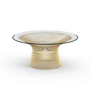 KNOLL table basse ronde PLATNER Ø 91,5 x H 38,5 cm (Or 18k / Transparent - Métal / Cristal) - Publicité