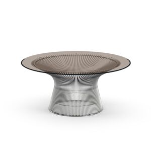 KNOLL table basse ronde PLATNER Ø 91,5 x H 38,5 cm (Nickel / Bronze - Métal / Cristal) - Publicité