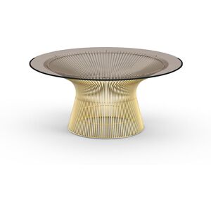 KNOLL table basse ronde PLATNER Ø 91,5 x H 38,5 cm (Or 18k / Bronze - Métal / Cristal) - Publicité