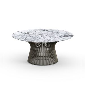 KNOLL table basse ronde PLATNER Ø 91,5 x H 38,5 cm (Bronze / Arabescato - Métal / marbre) - Publicité
