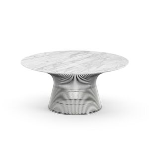 KNOLL table basse ronde PLATNER Ø 91,5 x H 38,5 cm (Nickel / Statuarietto - Métal / marbre) - Publicité