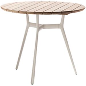 TRIBÙ table bistrot Ø 80 cm d'exterieur BRANCH (Lin - Aluminium et Teak)