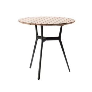 TRIBÙ table bistrot Ø 80 cm d'exterieur BRANCH (Wenge - Aluminium et Teak)