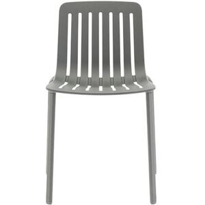 Set de 2 chaises sans accoundoirs PLATO (Gris métallisé - Aluminium verni)