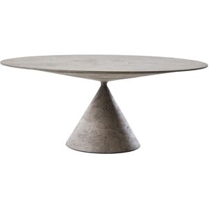 DESALTO table oval CLAY (110x160 cm / Pierre tuf - Base en polyurethane / Plateau MDF avec revetement)