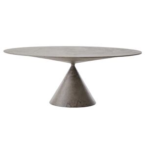 DESALTO table oval CLAY (120x180 cm / Pierre tuf - Base en polyurethane / Plateau MDF avec revetement)