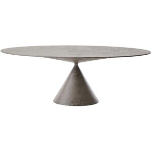 DESALTO table oval CLAY (120x200 cm / Pierre tuf - Base en polyurethane / Plateau MDF avec revetement)