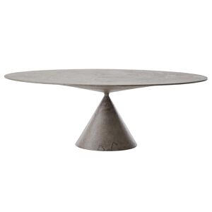 DESALTO table oval CLAY (120x218 cm / Pierre tuf - Base en polyurethane / Plateau MDF avec revetement)