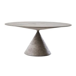 DESALTO table ronde CLAY (Ø 140 cm / Pierre tuffeaux - Base en polyurethane / Plateau MDF avec revetement)