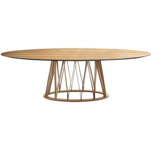 MINIFORMS table ovale ACCO 260x120 cm (Plateau vintage en chene et base en chene flamme - Bois)