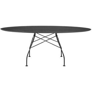 KARTELL table ovale GLOSSY MARBLE 192 x 118 cm (Noir - Gres finition Marbre et acier verni noir)