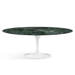 KNOLL table ovale TULIP collection Eero Saarinen 198x121 cm (Base blanche / plateau en Verde Alpi - marbre et aluminium)