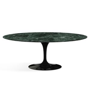 KNOLL table ovale TULIP collection Eero Saarinen 198x121 cm (Base noire / plateau Verde Alpi satin - marbre et aluminium) - Publicité