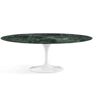 KNOLL table ovale TULIP collection Eero Saarinen 244x137 cm (Base blanche / plateau en Verde Alpi - marbre et aluminium)