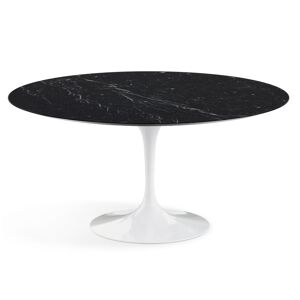 KNOLL table ronde TULIP Ø 152 cm collection Eero Saarinen (Base blanche / plateau Noir Marquin satiné - marbre et aluminium)