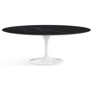 KNOLL table ovale TULIP collection Eero Saarinen 198x121 cm (Base blanche / plateau Noir Marquin satine - marbre et aluminium)