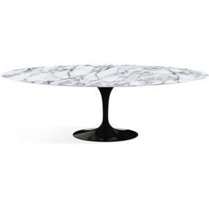 KNOLL table ovale TULIP collection Eero Saarinen 244x137 cm (Base noire / plateau Arabescato satin - marbre et aluminium)