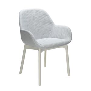 KARTELL fauteuil CLAP MELANGE (Base blanche, siège gris - Tissu et technopolymère thermoplastique) - Publicité