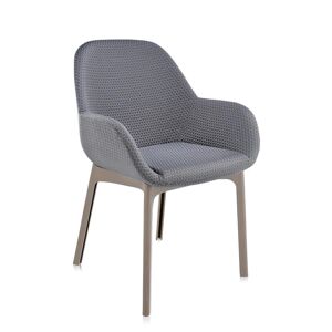 KARTELL fauteuil CLAP MELANGE (Base tourterelle, siège graphite - Tissu et technopolymère thermoplastique) - Publicité