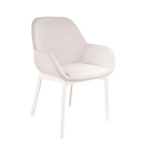 KARTELL fauteuil CLAP MELANGE (Base blanche, siège beige - Tissu et technopolymère thermoplastique) - Publicité