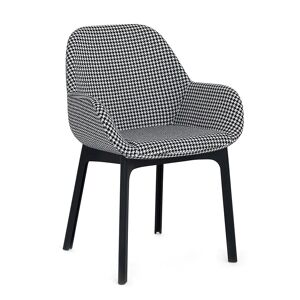 KARTELL fauteuil CLAP PIED DE POULE (Base noire, assise noir - Tissu et technopolymère thermoplastique) - Publicité