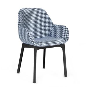 KARTELL fauteuil CLAP PIED DE POULE (Base nera, siège bleu - Tissu et technopolymère thermoplastique) - Publicité