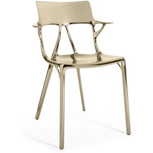 KARTELL set de 2 chaises avec accoudoirs AI MÉTALLISÉS - THE FIRST CHAIR CREATED BY A.I. (Bronze - Technopolymère thermoplastique recyclé à [...] - Publicité