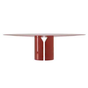 MDF ITALIA table ovale NVL TABLE 200x120 cm (Rouge corail brillant - Polyurethane rigide haute densite)