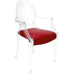 MYAREADESIGN IL CUSCINO coussin pour chaise KARTELL LOUIS GHOST (Rouge cod. 16 - Eco-cuir Greta)