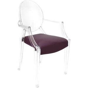 MYAREADESIGN IL CUSCINO coussin pour chaise KARTELL LOUIS GHOST (Prune cod. 19 - Eco-cuir Greta)