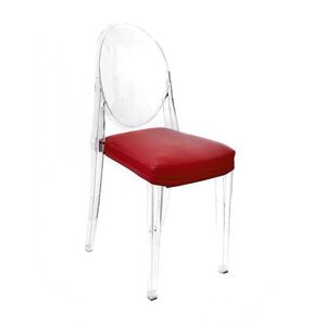 MYAREADESIGN IL CUSCINO coussin pour chaise KARTELL VICTORIA GHOST (Rouge cod. 16 - Eco-cuir Greta)