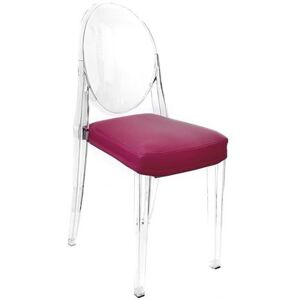 MYAREADESIGN set de 4 chaises KARTELL VICTORIA GHOST avec coussins IL CUSCINO (Violet cod. 20 - Eco-cuir Greta)