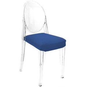 MYAREADESIGN IL CUSCINO coussin pour chaise KARTELL VICTORIA GHOST (Bleu électrique cod. 24 - Eco-cuir Greta)