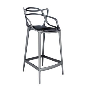 KARTELL tabouret MASTERS STOOL H 65 cm MÉTALLISÉS PRECIOUS COLLECTION (Titane - Technopolymère thermoplastique recyclé métallisé) - Publicité