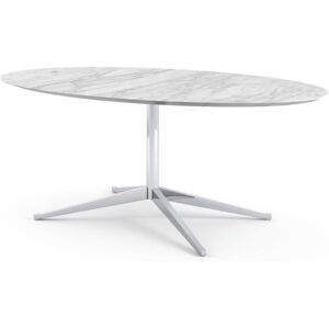 KNOLL table ovale FLORENCE KNOLL 198 x 121 cm (Statuarietto satin - Marbre et acier chromé) - Publicité