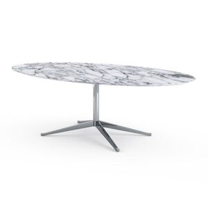 KNOLL table ovale FLORENCE KNOLL 244 x 137 cm (Arabescato satin - Marbre et acier chromé)