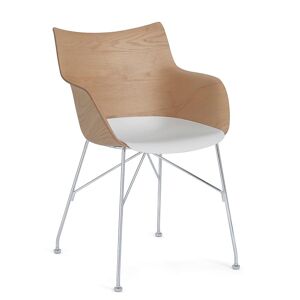 KARTELL chaise avec accoudoirs Q/WOOD (Clair, base chromée - bois palqué, polymère renforcé thermoplastique et acier) - Publicité
