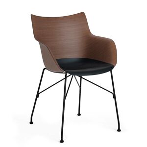 KARTELL chaise avec accoudoirs Q/WOOD (Foncé, base noire - bois palqué, polymère renforcé thermoplastique et acier) - Publicité