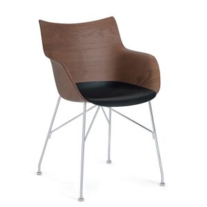 KARTELL chaise avec accoudoirs Q/WOOD (foncé, base chromée - frêne, polymère renforcé thermoplastique et acier) - Publicité