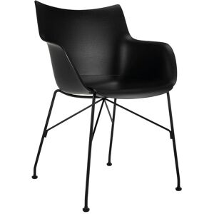 KARTELL chaise avec accoudoirs Q/WOOD (Noir, base noire - bois palqué, polymère renforcé thermoplastique et acier) - Publicité