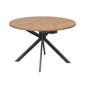CONNUBIA table extensible à rallonge avec piètement gris mat GIOVE CB/4739-D 120 cm (Plateau et rallonge chêne tabac - Métal et bois anobli)