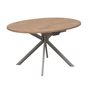 CONNUBIA table extensible à rallonge avec piètement tourterelle mat GIOVE CB/4739-E 140 cm (Plateau et rallonge chêne tabac - Métal et bois [...]