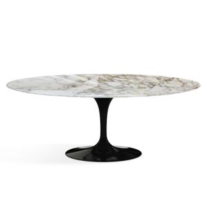 KNOLL table ovale TULIP collection Eero Saarinen 198x121 cm (Base noire / plateau Calacatta - marbre et aluminium) - Publicité