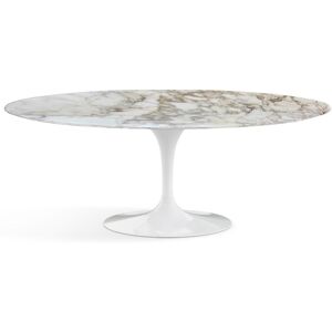 KNOLL table ovale TULIP collection Eero Saarinen 198x121 cm (Base blanche / plateau Calacatta satiné - marbre et aluminium) - Publicité