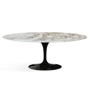 KNOLL table ovale TULIP collection Eero Saarinen 198x121 cm (Base noire / plateau Calacatta satin - marbre et aluminium) - Publicité