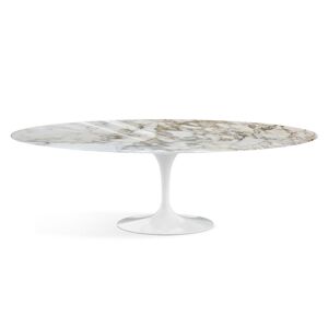 KNOLL table ovale TULIP collection Eero Saarinen 244x137 cm (Base blanche / plateau en Calacatta - marbre et aluminium) - Publicité