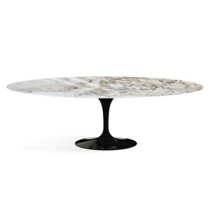 KNOLL table ovale TULIP collection Eero Saarinen 244x137 cm (Base noire / plateau Calacatta - marbre et aluminium) - Publicité