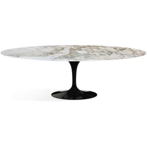 KNOLL table ovale TULIP collection Eero Saarinen 244x137 cm (Base noire / plateau Calacatta satin - marbre et aluminium)