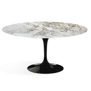 KNOLL table ronde TULIP Ø 152 cm collection Eero Saarinen (Base noire / plateau Calacatta - marbre et aluminium) - Publicité