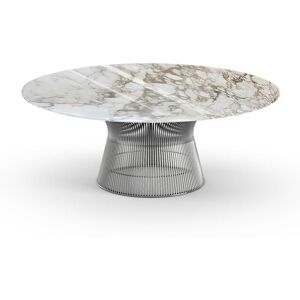 KNOLL table basse ronde PLATNER Ø 107 x H 38,5 cm (Nickel / Calacatta - Métal / marbre) - Publicité